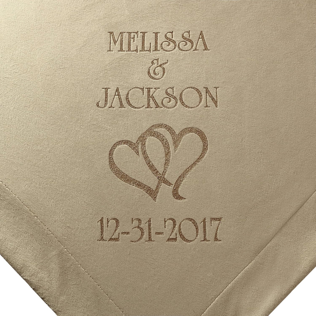 Hearts Wedding Couple Gifts Blanket I6773
