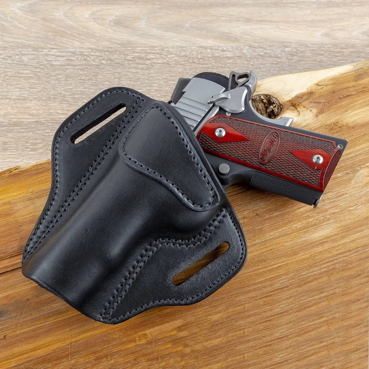 Brown Leather OWB Gun Holster U847
