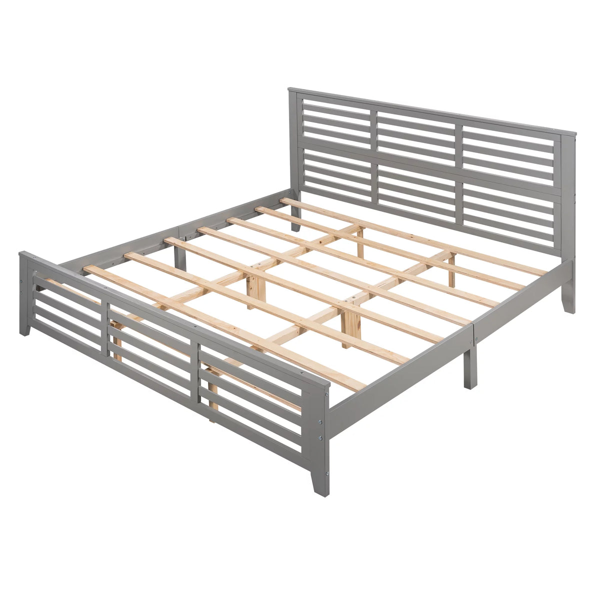 King Size Wood Platform Bed Frame with Headboard Z5493