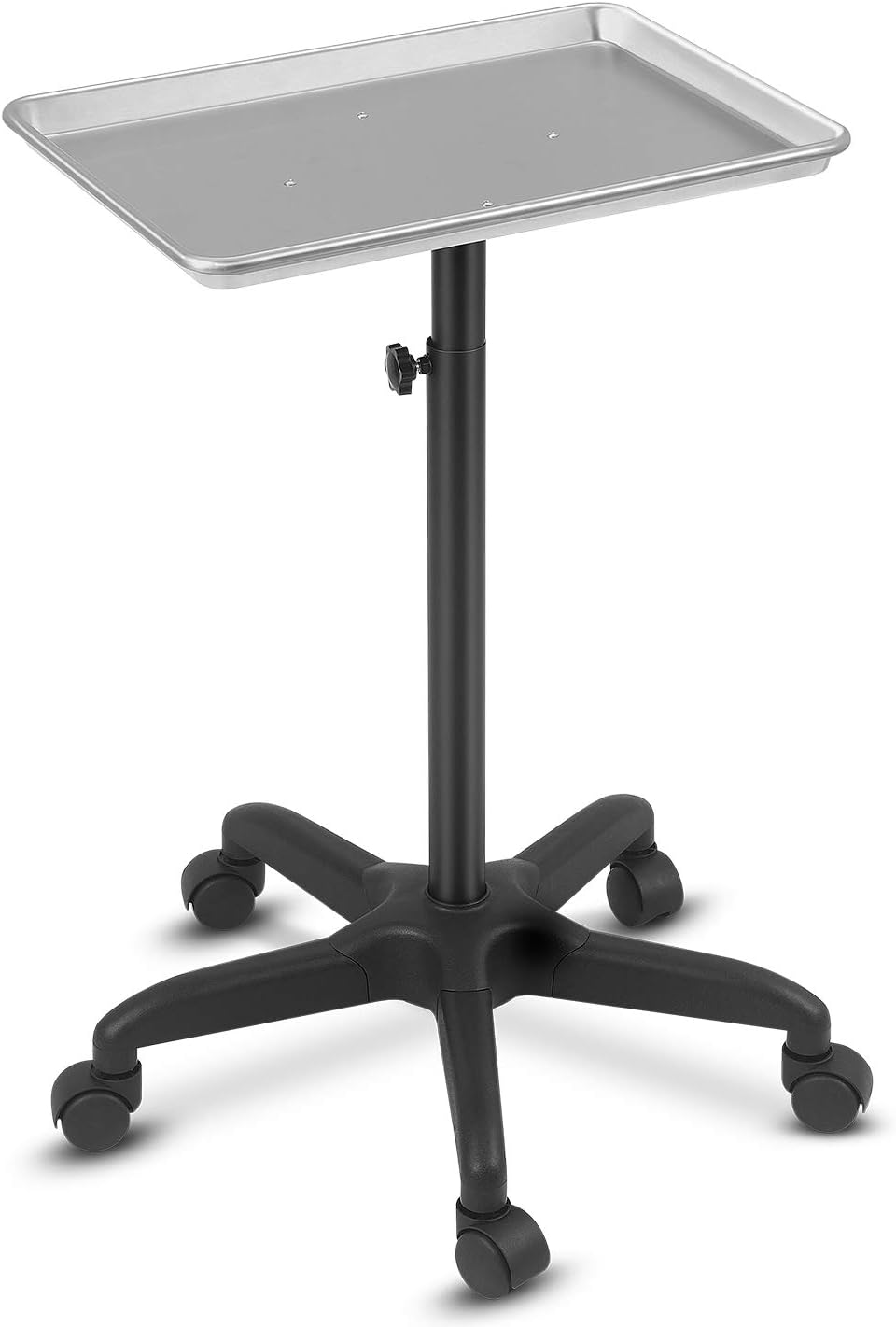 Black Aluminum Salon Tray Cart with Accessory Caddy, Pack of 2 K2886