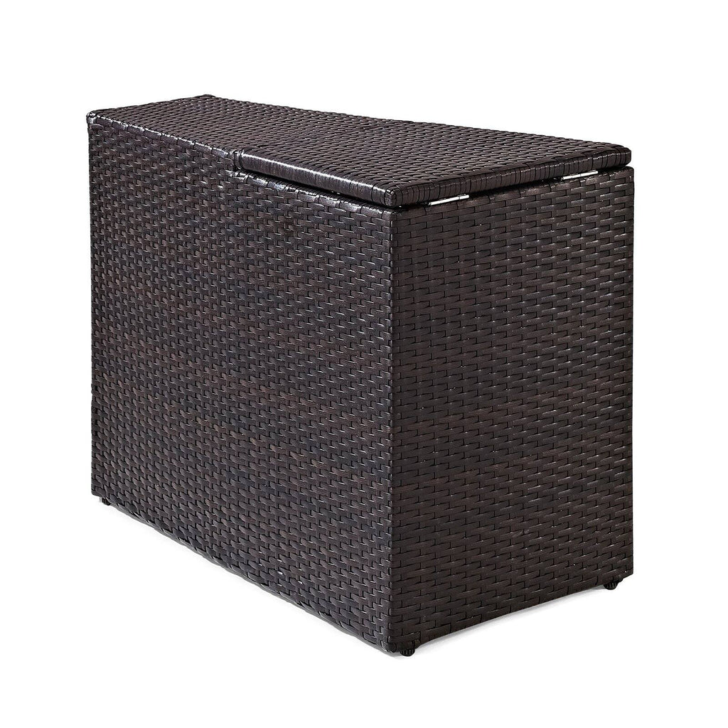Brown Wicker Patio Arm End Table Z331