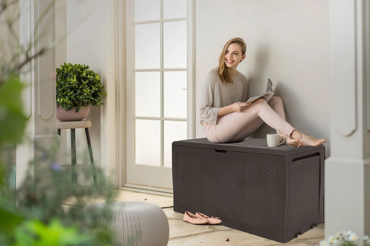 Brown Resin Outdoor Storage Deck Box Z8338