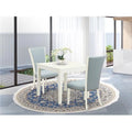 Linen White & Baby Blue Dining Table Set N624445