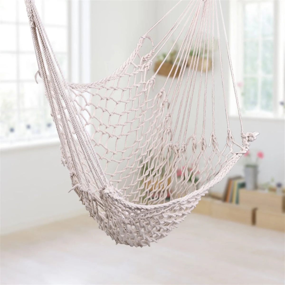 Beige Hanging Rope Air/Sky Chair Swing N115