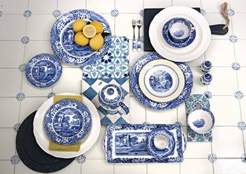 Blue Italian Sauce Boat and Stand C558126