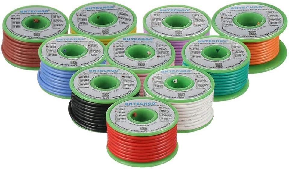 16 Gauge Silicone Wire Kit 10 Color 25 ft Flexible 16 AWG Stranded Tinned Copper Wire Pack of 2 X349