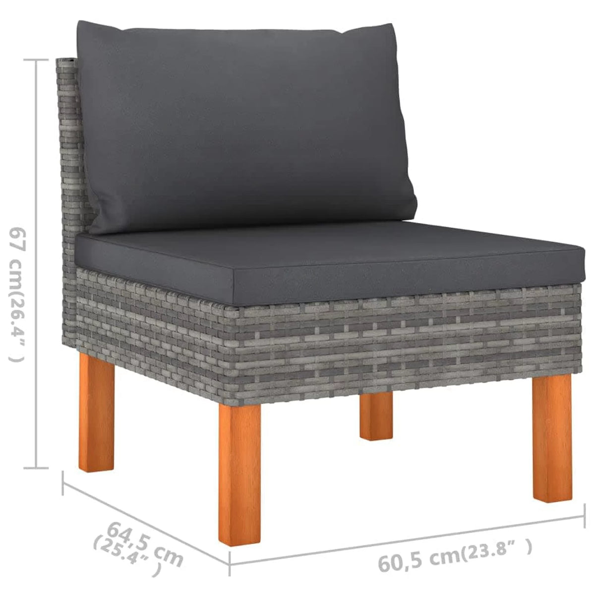 6 Piece Patio Set with Cushions Poly Rattan Gray T774150