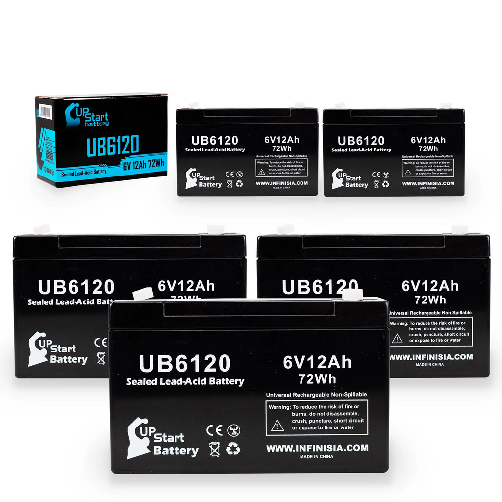 6V 12Ah Sealed Lead Acid Battery with F1 to F2 Terminal Adapters Y170