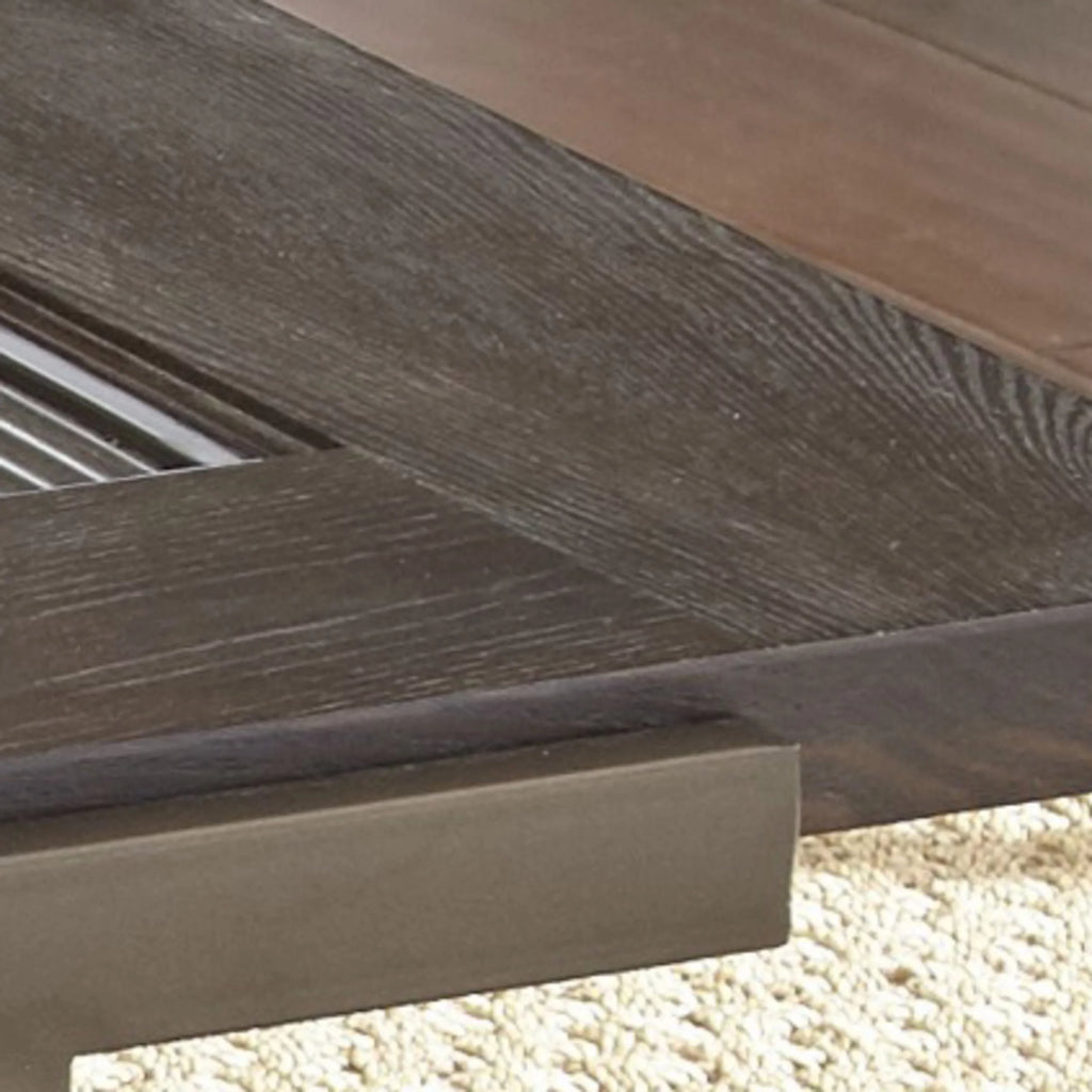 Rustic Industrial Cocktail Table with Bottom Shelf N3585