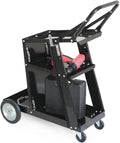 Black Heavy Duty Rolling Welding Cart with Wheels and Tank Storage Z625