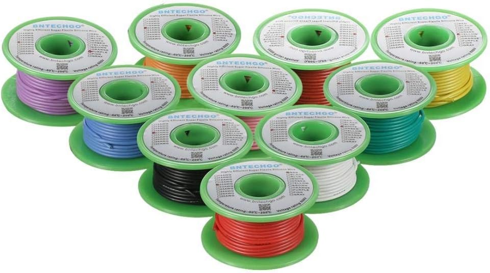 16 Gauge Silicone Wire Kit 10 Color 25 ft Flexible 16 AWG Stranded Tinned Copper Wire Pack of 2 X349