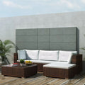 5 Piece Outdoor Sectional Sofa with Coffee Table and Ottoman Set Poly Rattan K987