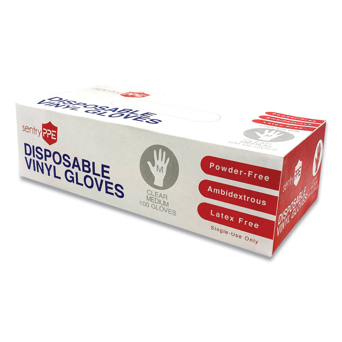Single Use Vinyl Glove, Clear, Medium, 1000/Carton A16950