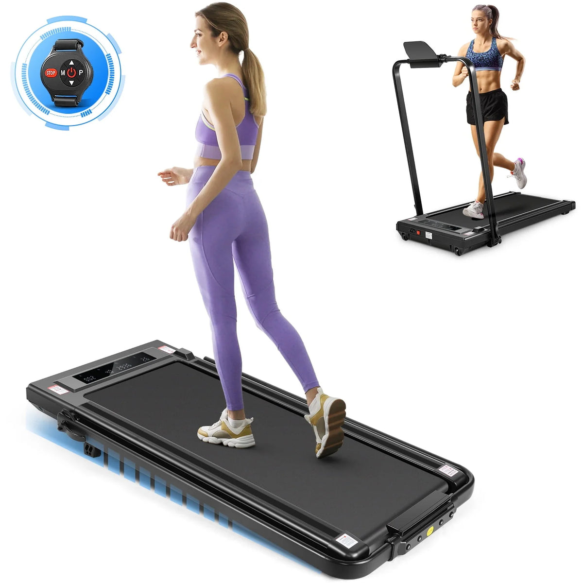 Folding Walking Pad Treadmill with Remote Control C265985