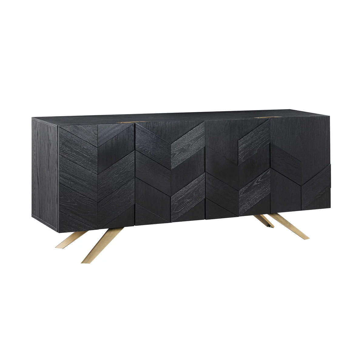 Black 4-Door Wood Sideboard Buffet Y793570