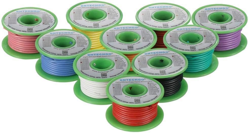 16 Gauge Silicone Wire Kit 10 Color 25 ft Flexible 16 AWG Stranded Tinned Copper Wire Pack of 2 X349