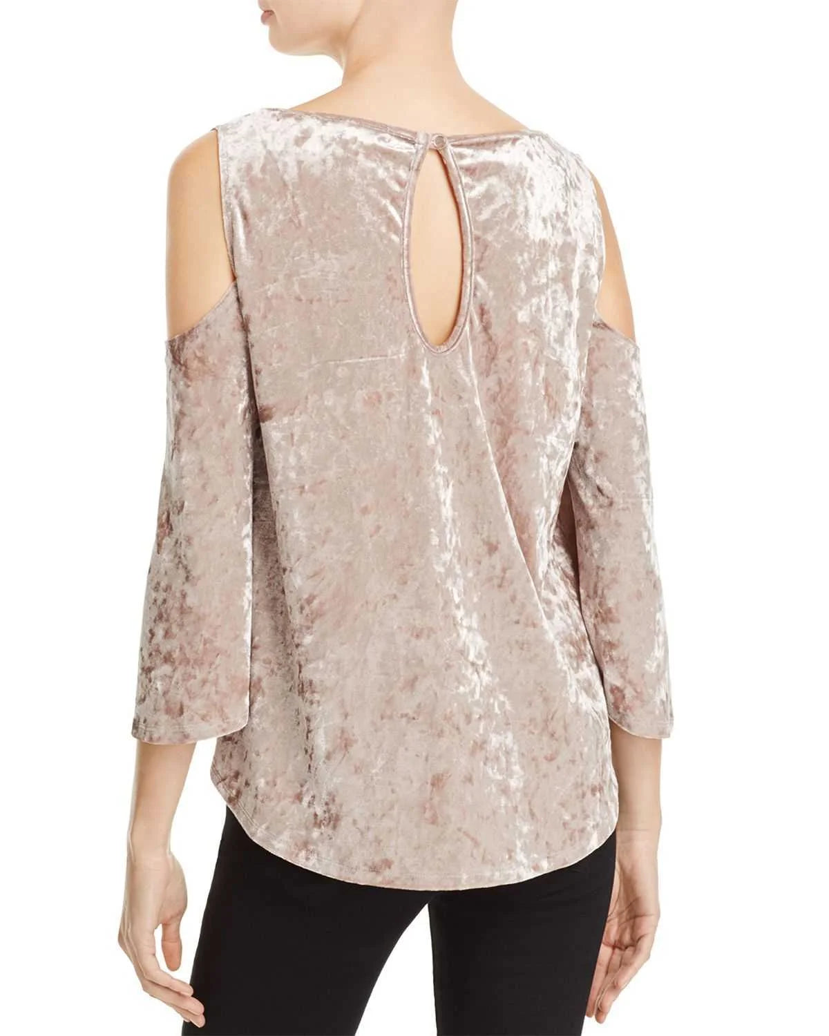 Crushed Velvet Cold Shoulder Blouse G2087
