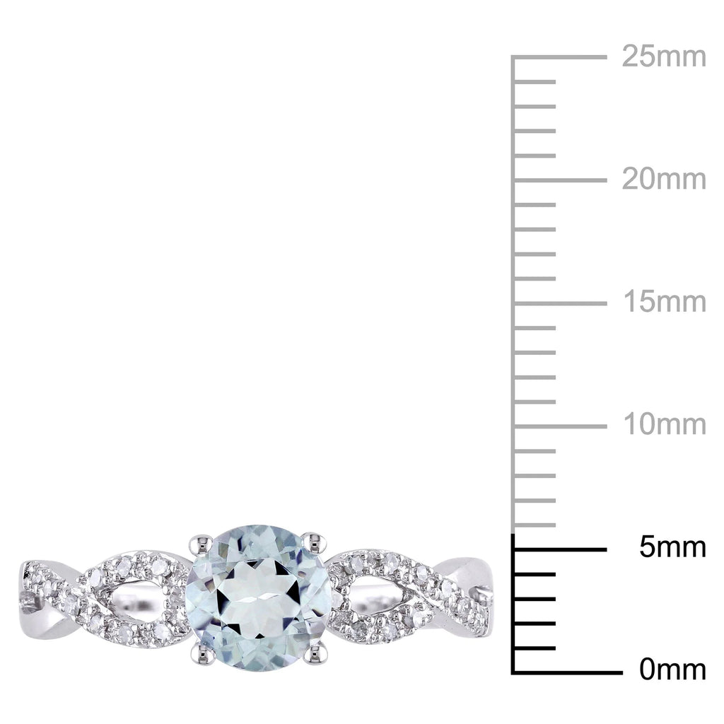 10kt White Gold Aquamarine Diamond Engagement Ring L520521