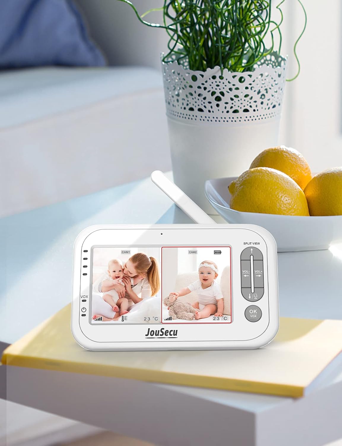 4.3 Inches LCD Split Screen Baby Monitor with Camera and Audio M240289