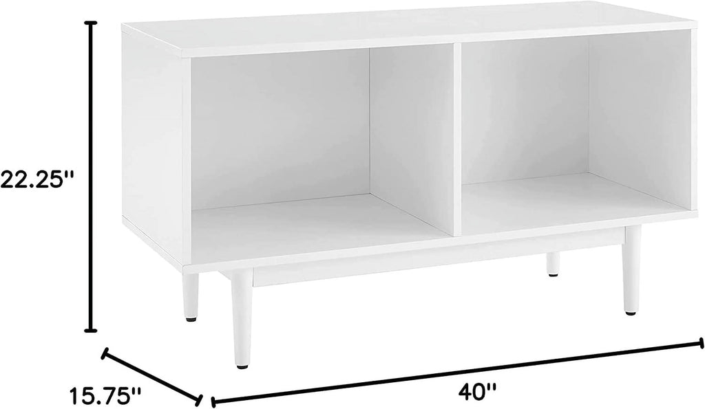 Mid-Century Record Storage Console Cabinet Walnut P95669