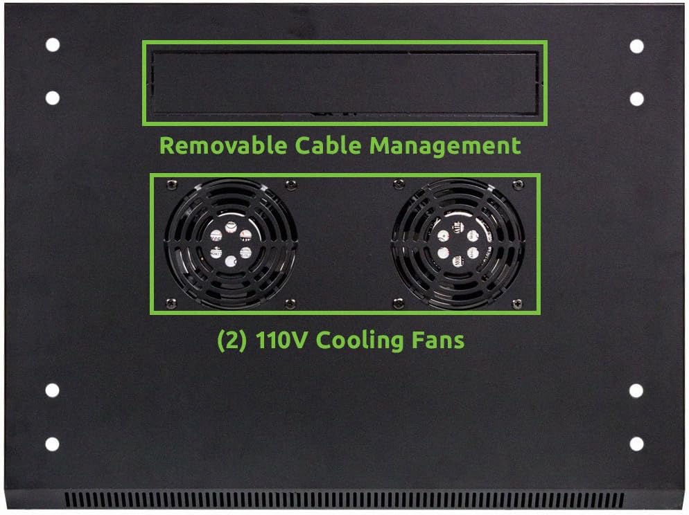 12U Wallmount Cabinet Enclosure 19-Inch Server Network Rack with Locking Glass Door Black with Shelves O3453