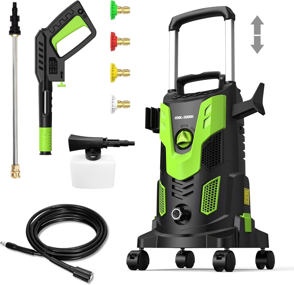 3000PSI 2.5GPM Portable Electric Pressure Washer with 4 Quick Connect Nozzles W1063