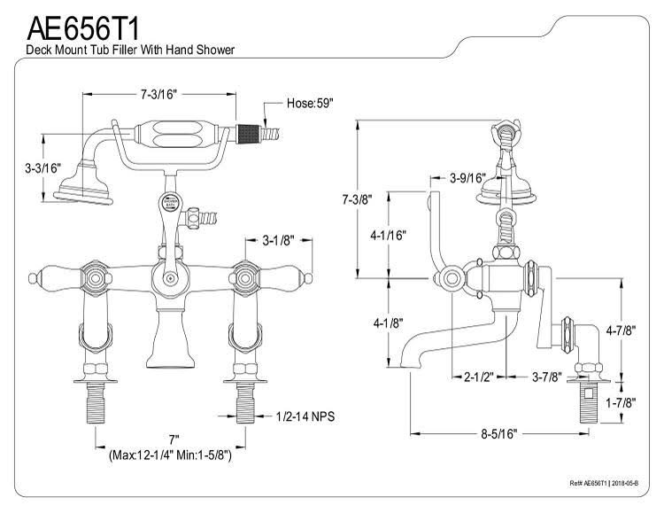 Chrome Clawfoot Tub Faucet with Hand Shower P429299