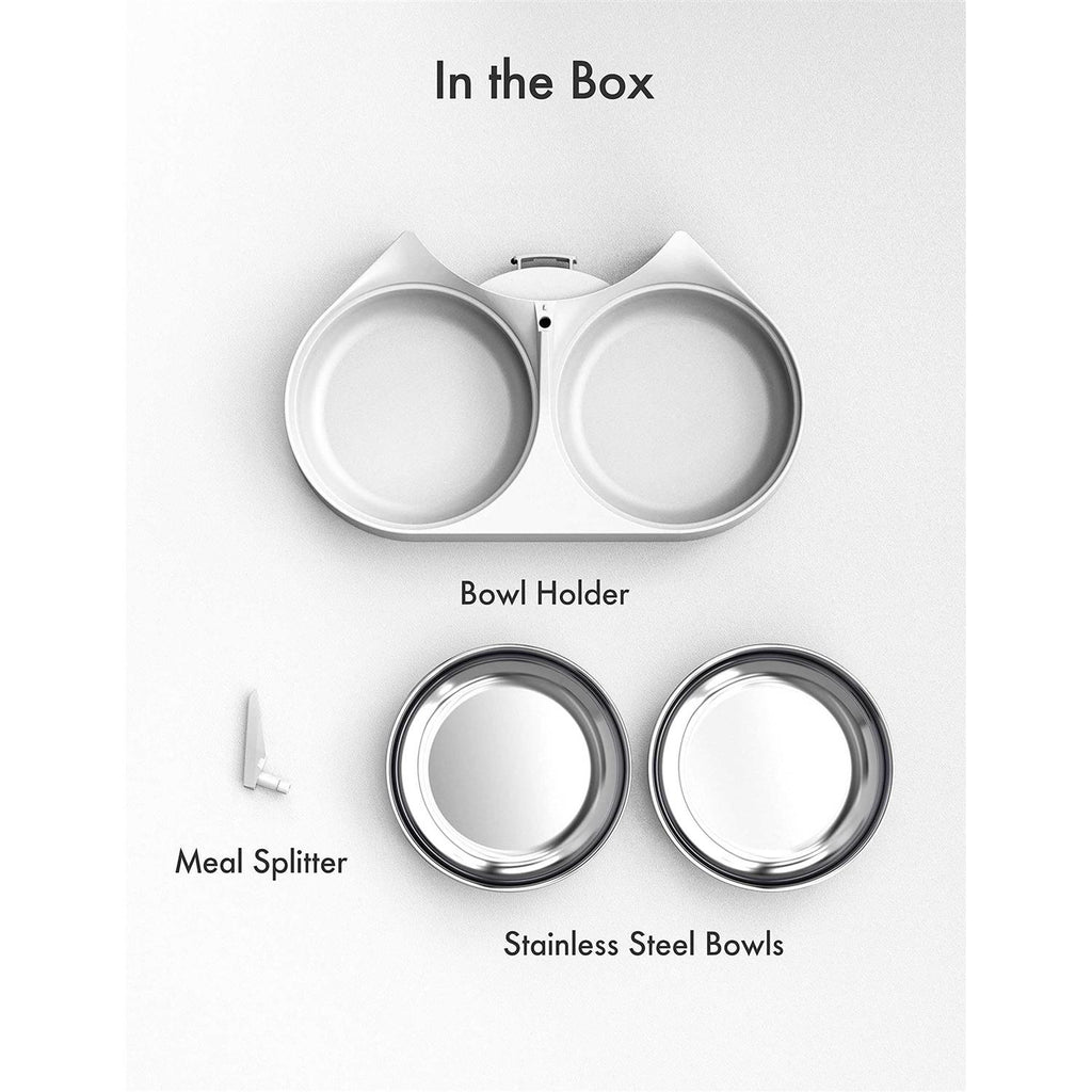 Automatic Pet Food Splitter with Stainless Steel Bowls R176