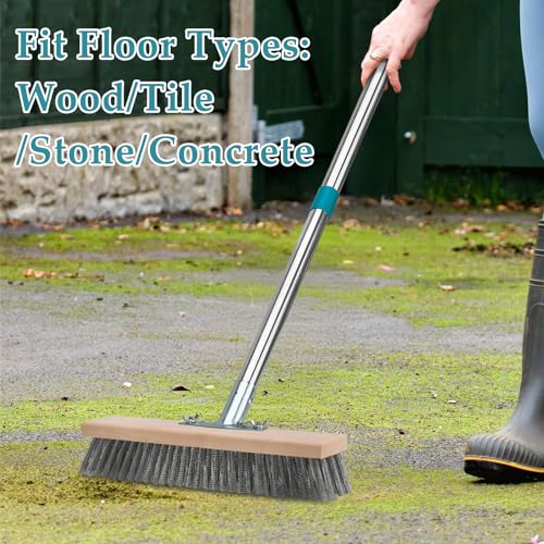 Stainless Steel Long Handle Deck Scrub Brush J7472