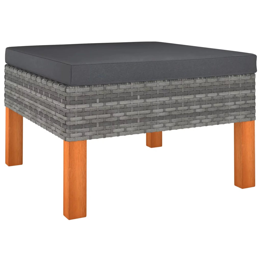 6 Piece Patio Set with Cushions Poly Rattan Gray T774150