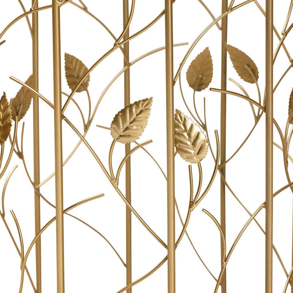 Gold Metal and Glass Leaf Accent End Table O47268