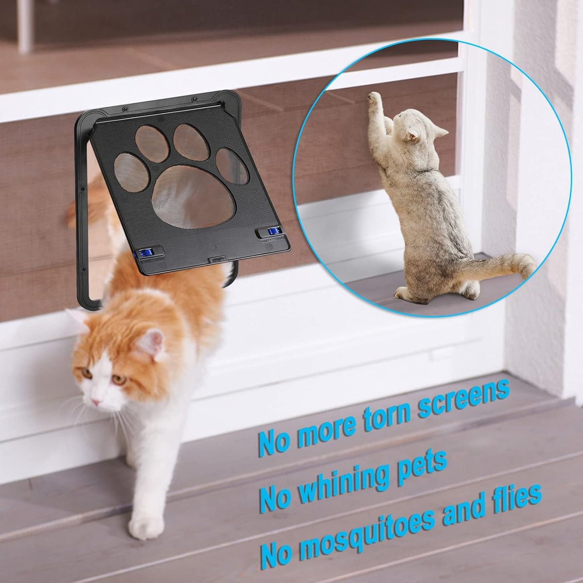 Lockable Magnetic Flap Pet Screen Door, Pack of 2 T778