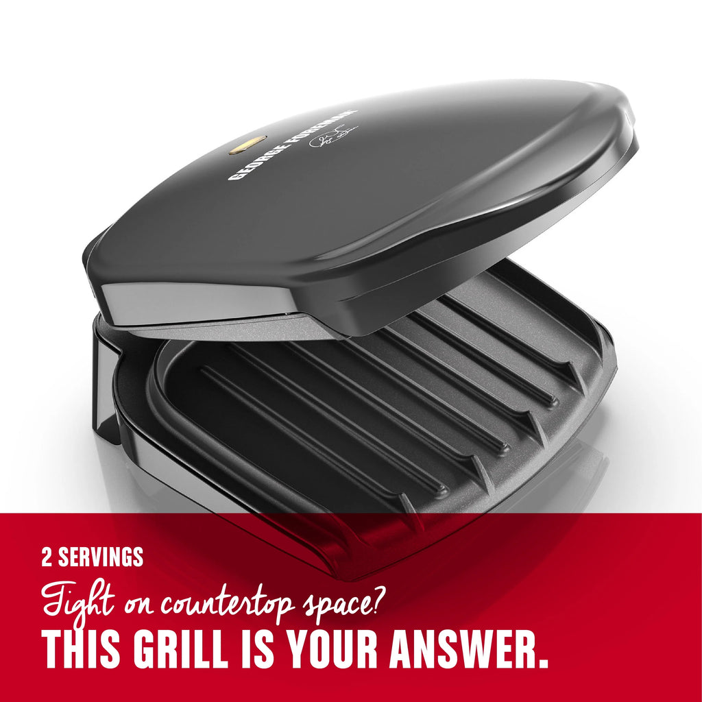 2-Serving Electric Indoor Grill and Panini Press, Black L472562