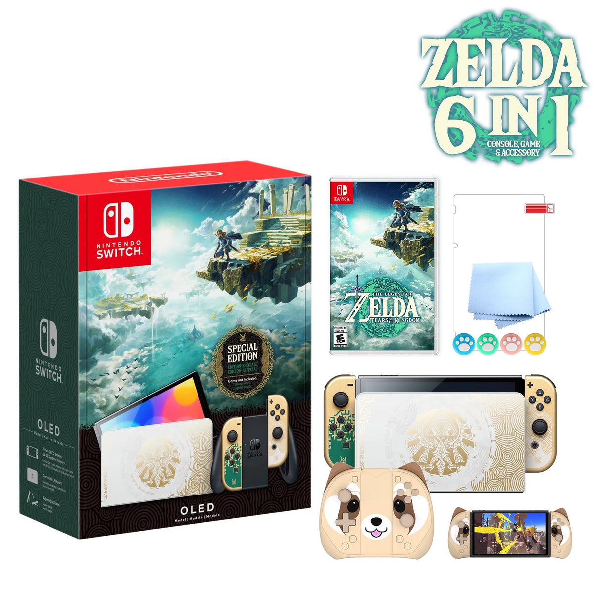 Green & Gold Joy-Con 64GB Console with Dock and Game A79188