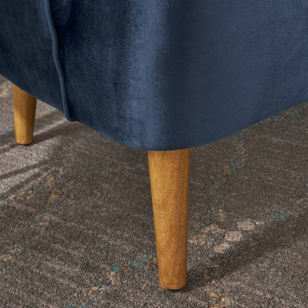 Seafoam Blue Velvet Settee P460