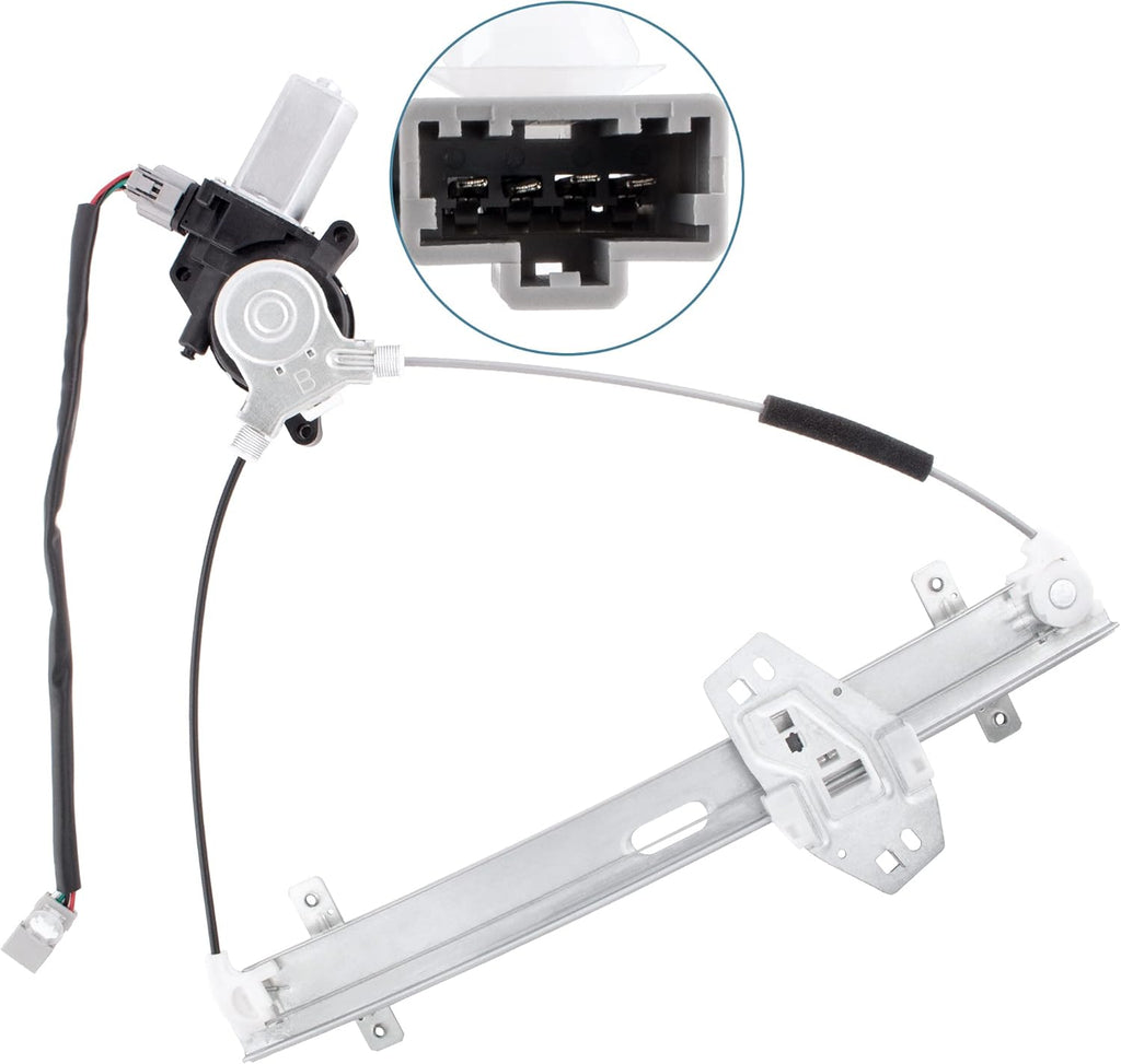 Front Left Driver Side Power Window Regulator with Motor for 2001-2005 Honda Civic 2 Door Coupe, Pack of 2 I881830