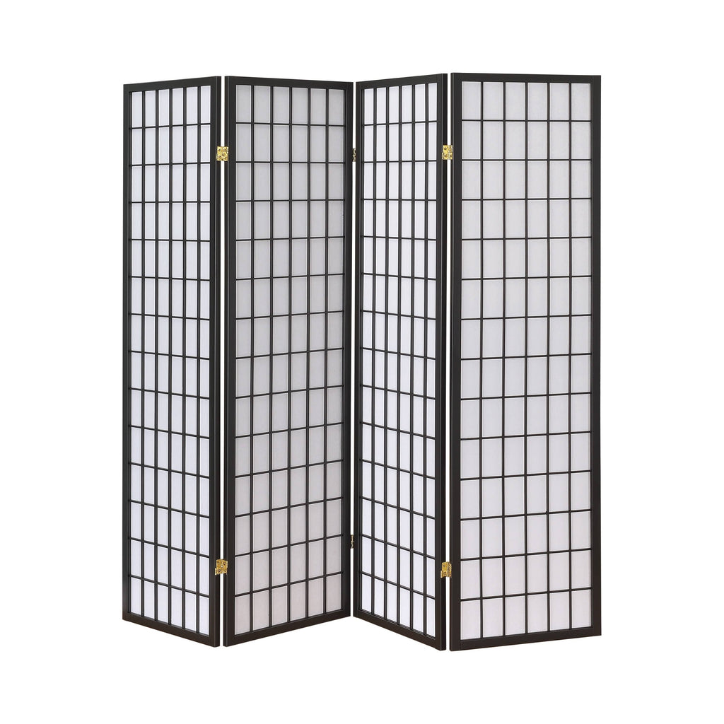 Antique White Four Panel Folding Screen C40064
