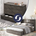 Queen Size Grey Murphy Cabinet Bed with USB Charging Station A36928