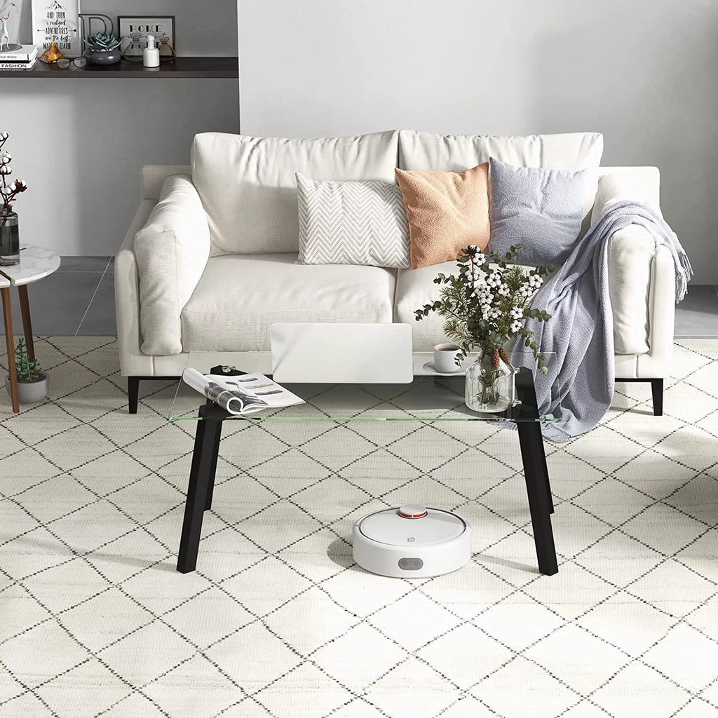 Tempered Glass Coffee Table with Metal Frame T9812