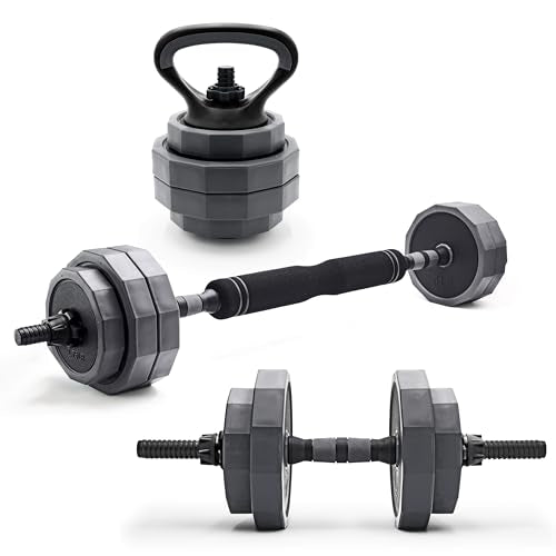 66 lb Adjustable Dumbbell, Barbell & Kettlebell Weight Set C375195