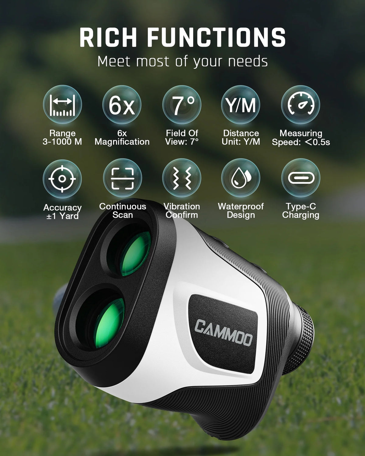 1100Y 6X Magnification Slope Golf Rangefinder N68189