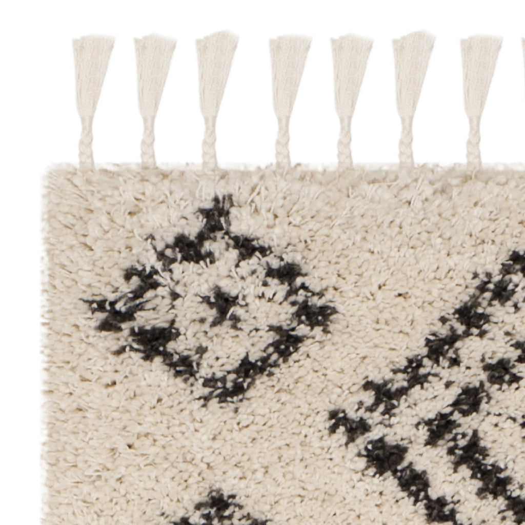 Geometric Moroccan Shag Runner Rug D651336