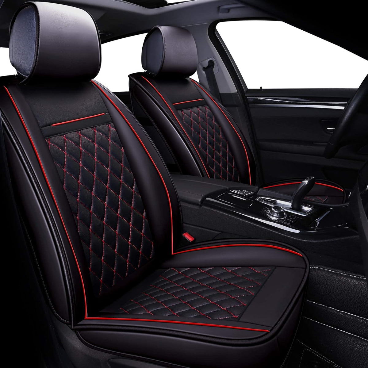 Black & Red Car Seat Covers J2825