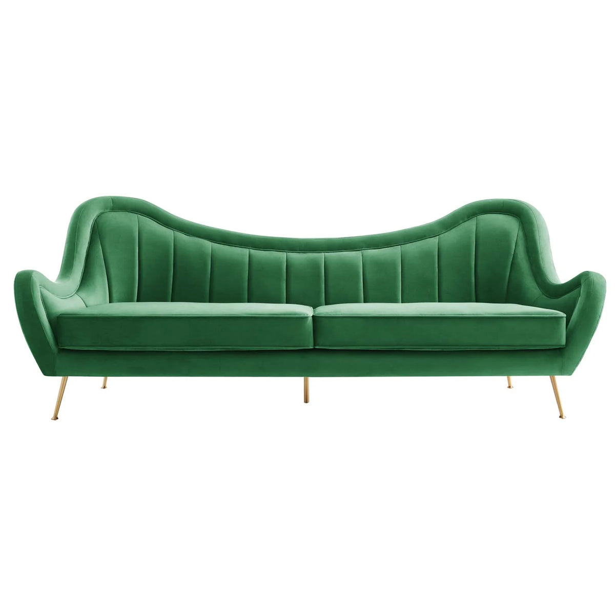 Emerald Channel Tufted Performance Velvet Sofa H43249
