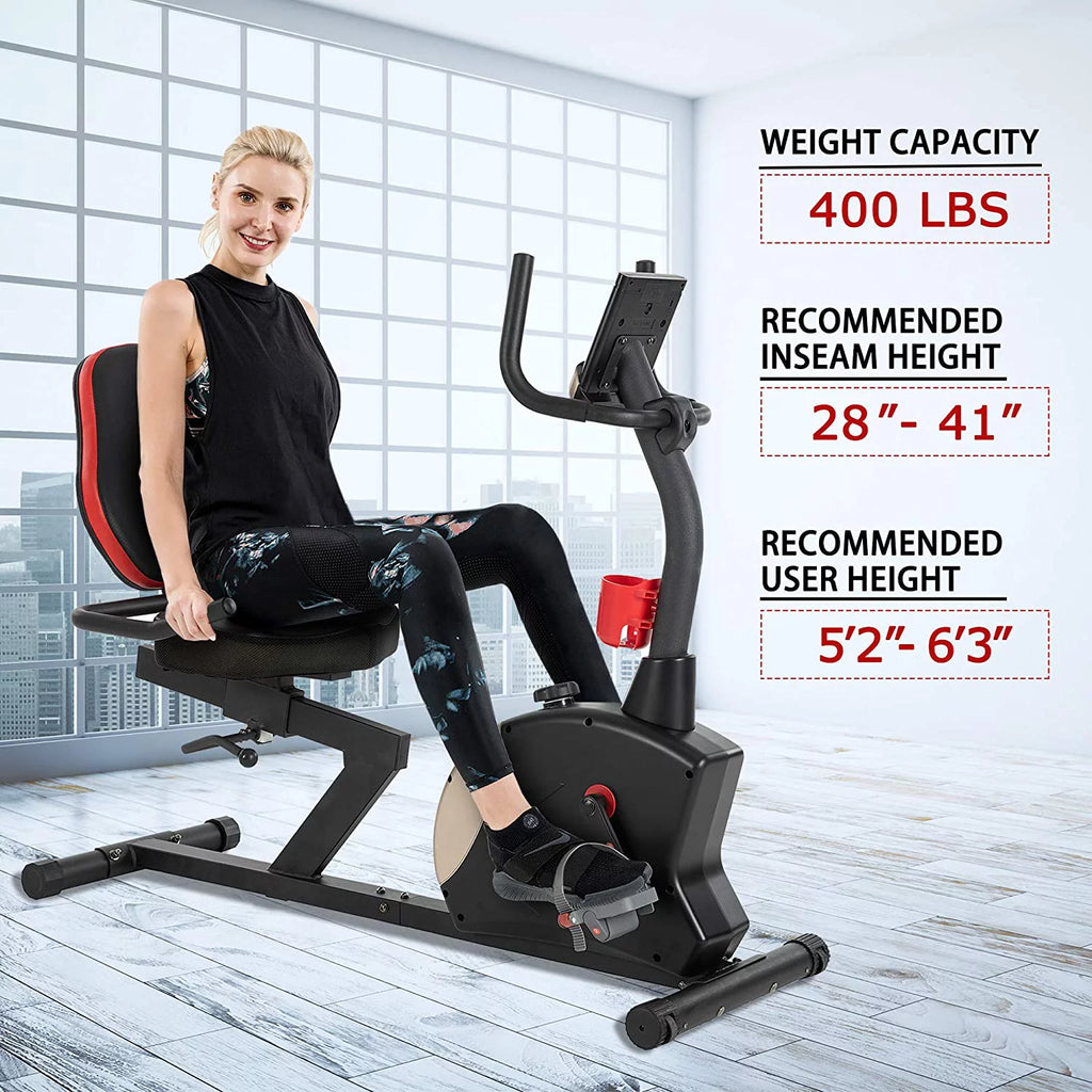 Recumbent Exercise Bike 400 lbs. Magnetic Resistance R19587