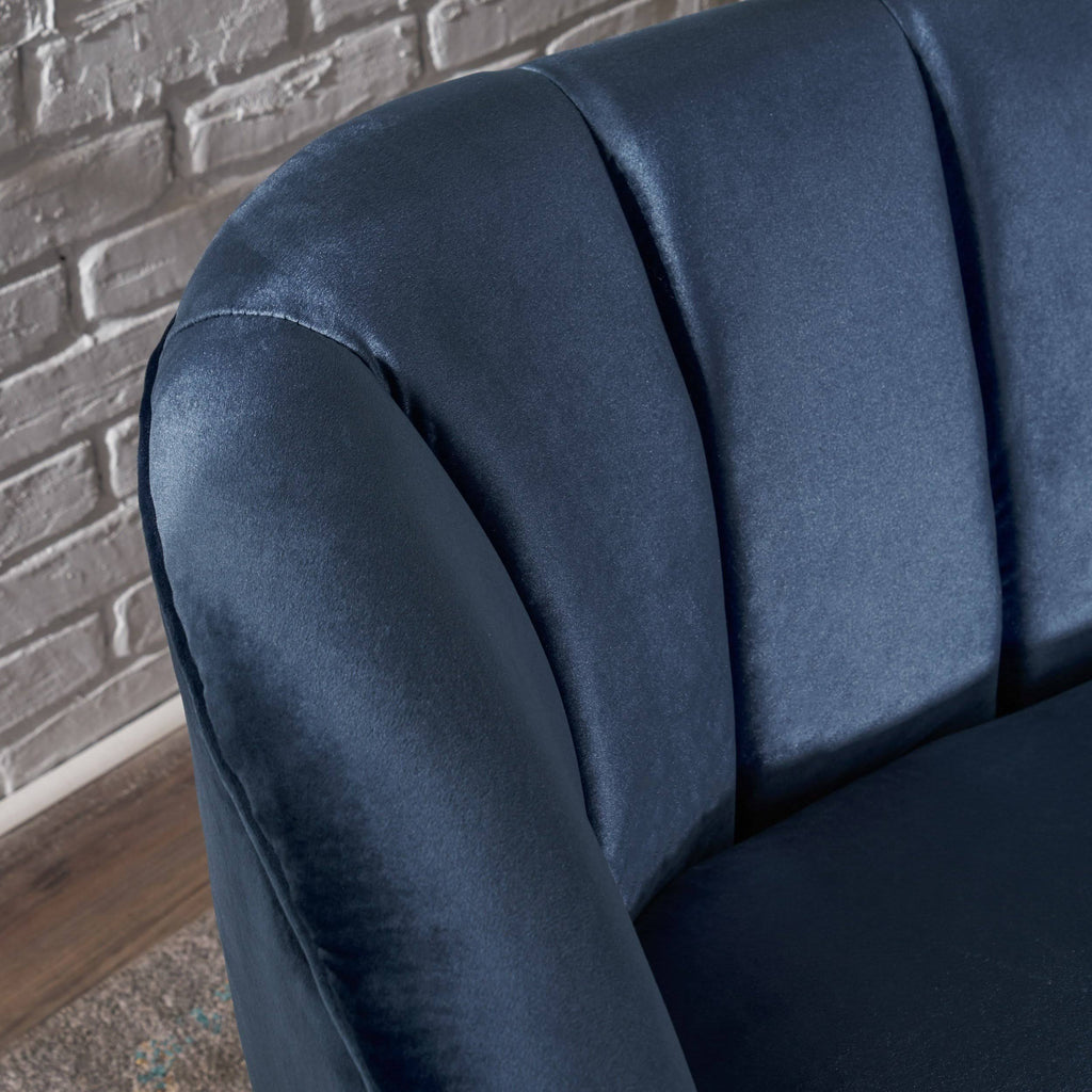 Seafoam Blue Velvet Settee P460