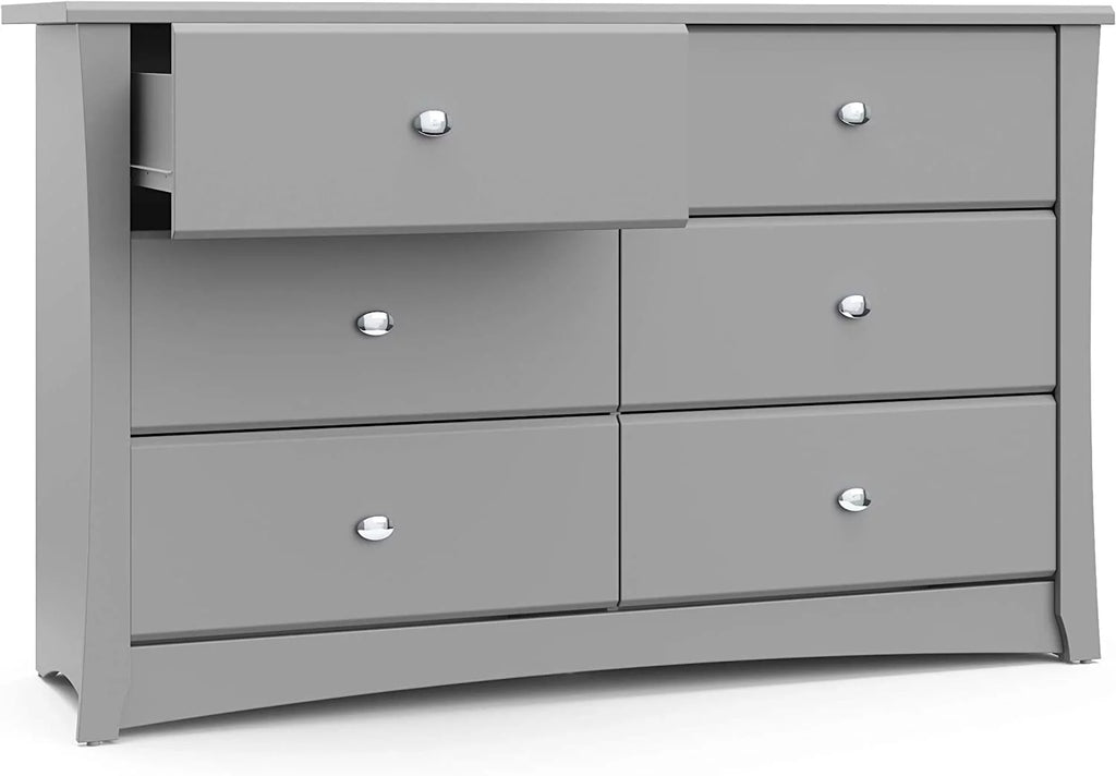 White 6 Drawer Double Dresser F482
