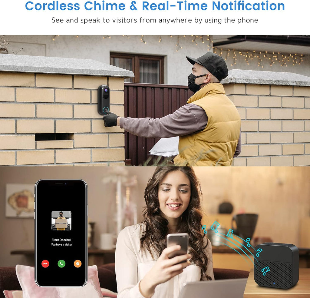 Wireless Video Doorbell Camera with Chime J323