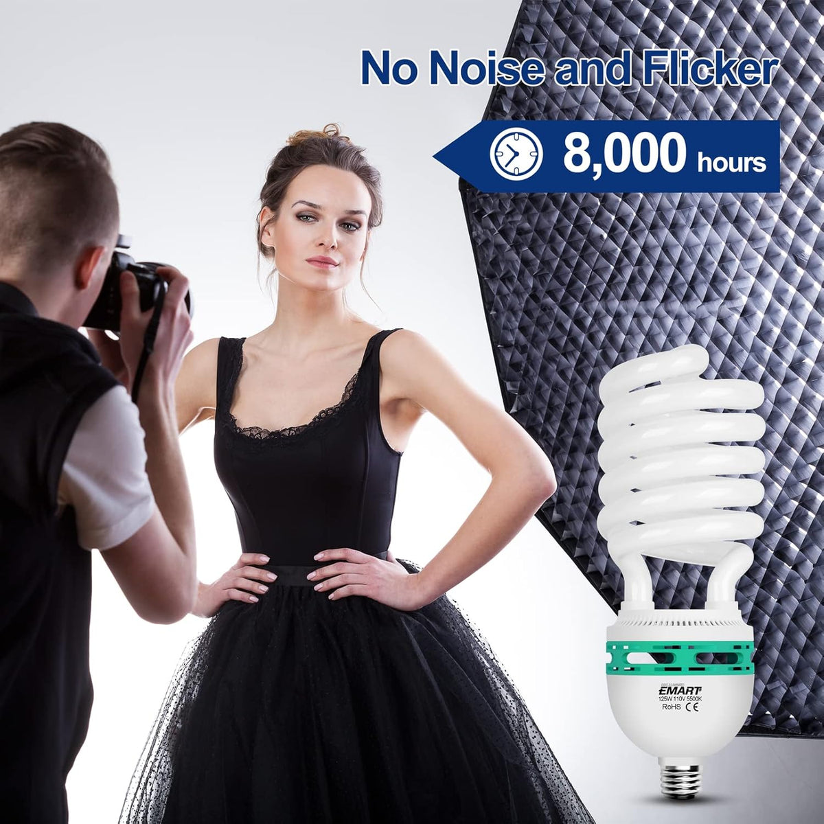 105 Watt Full Spectrum Photography Light Bulb 5500K CFL Daylight Balanced 4 Pack I329