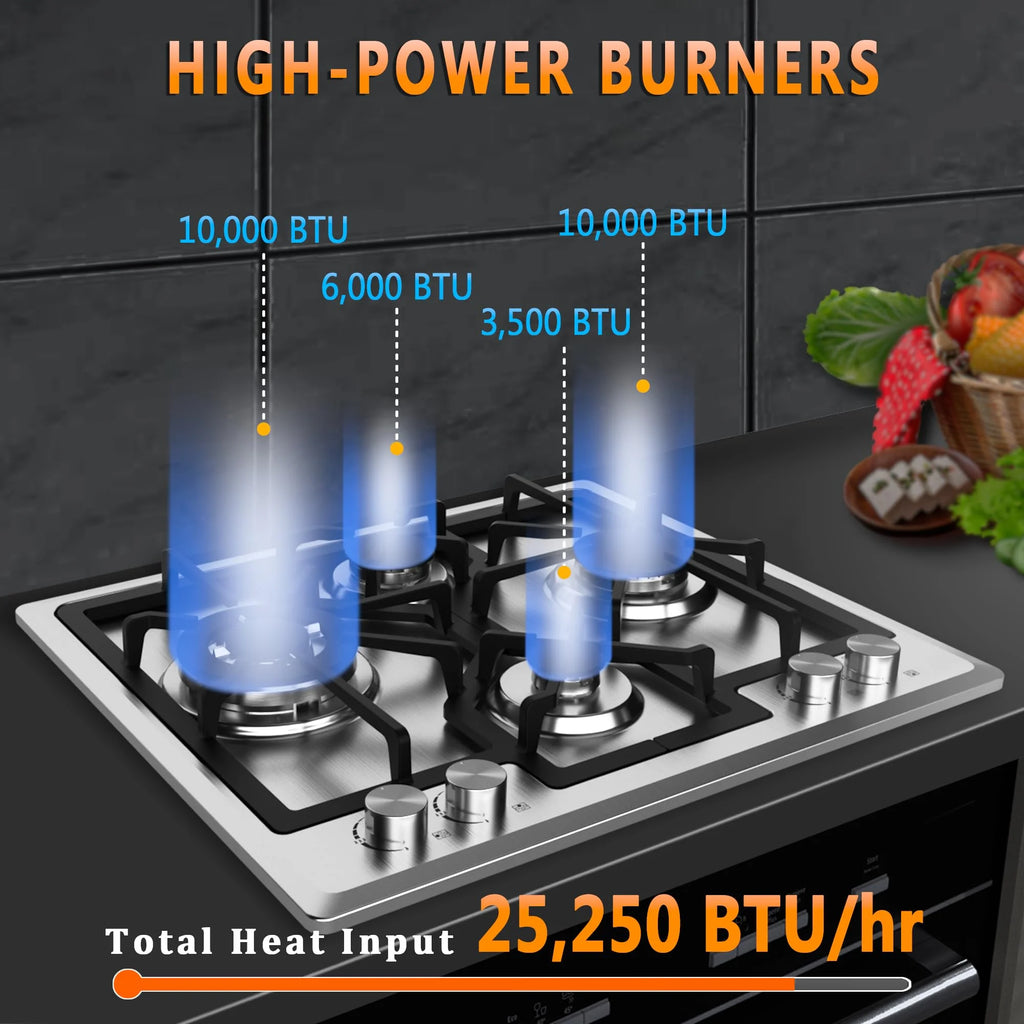 23 inch 4 Burner Stainless Steel Gas Cooktop V478960
